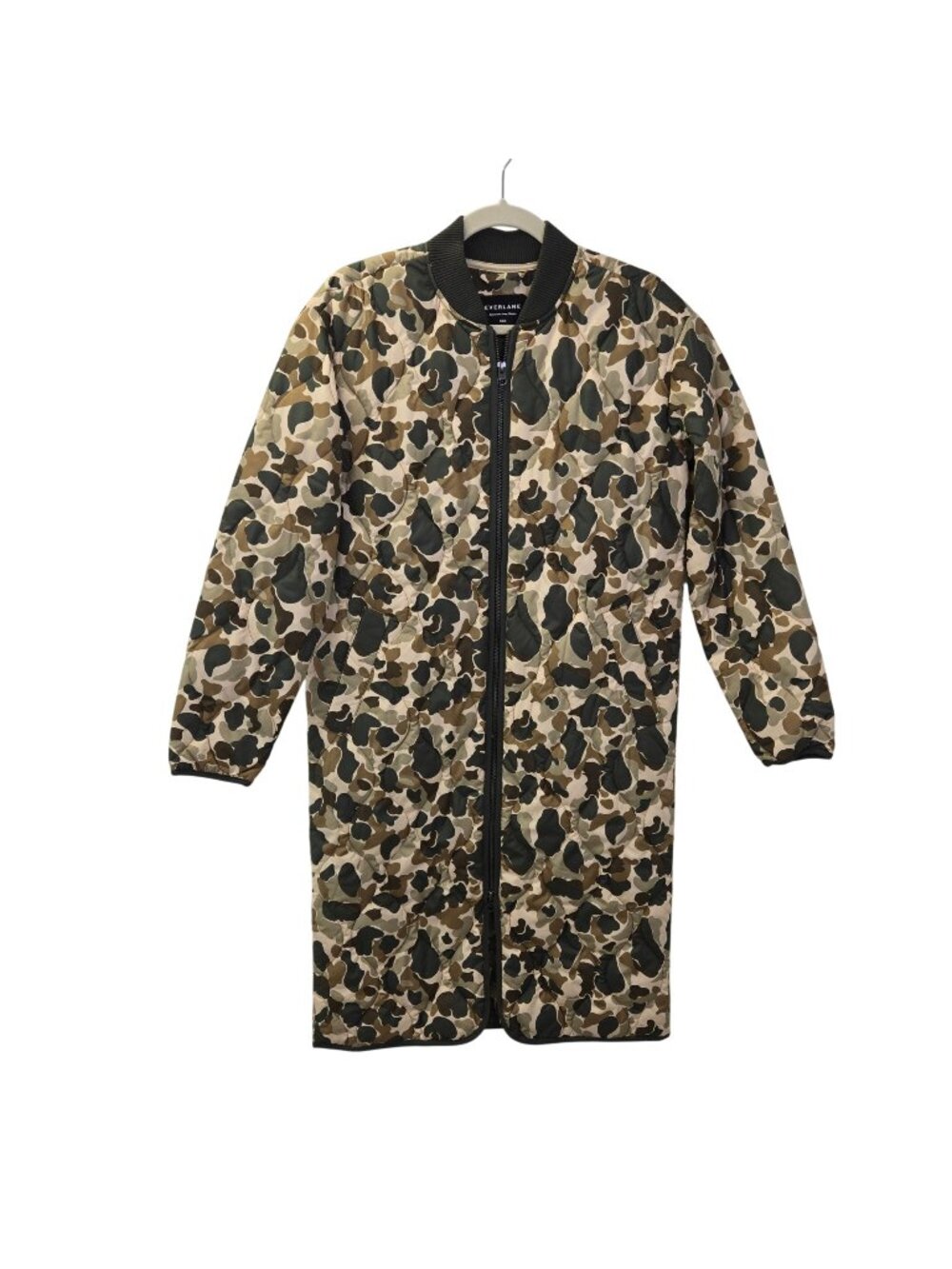 NWOT Everlane The ReNew Long Liner Camouflage Full Zip Jacket Size XXS
